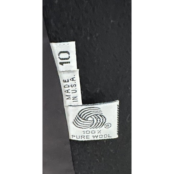 CAROL HORN VTG 100% Wool Black OverCoat Shawl Collar Lined Long Jacket Sz 10 EUC - Picture 6 of 8